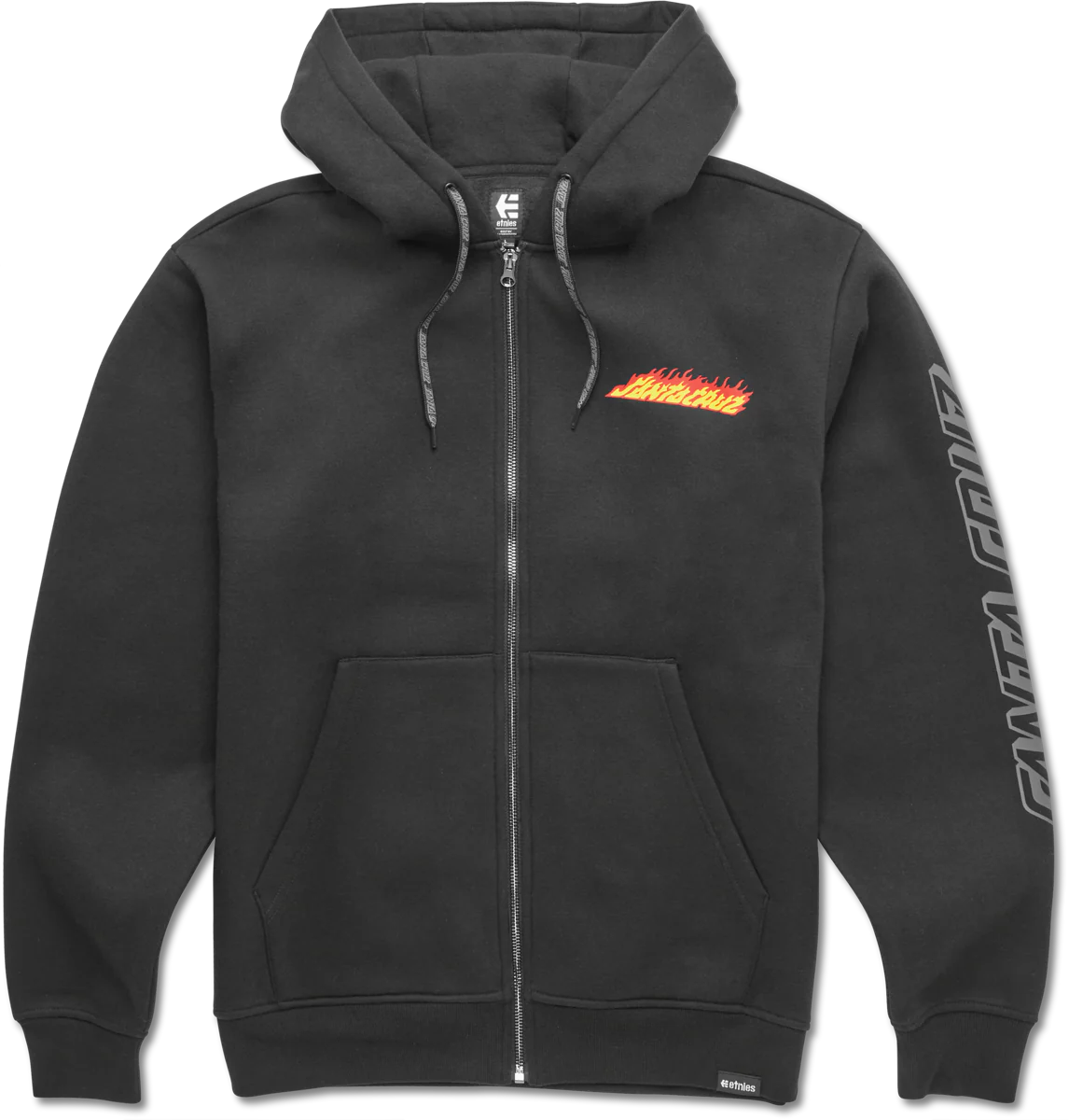SANTA CRUZ FLAME TECH ZIP UP-BLACK
