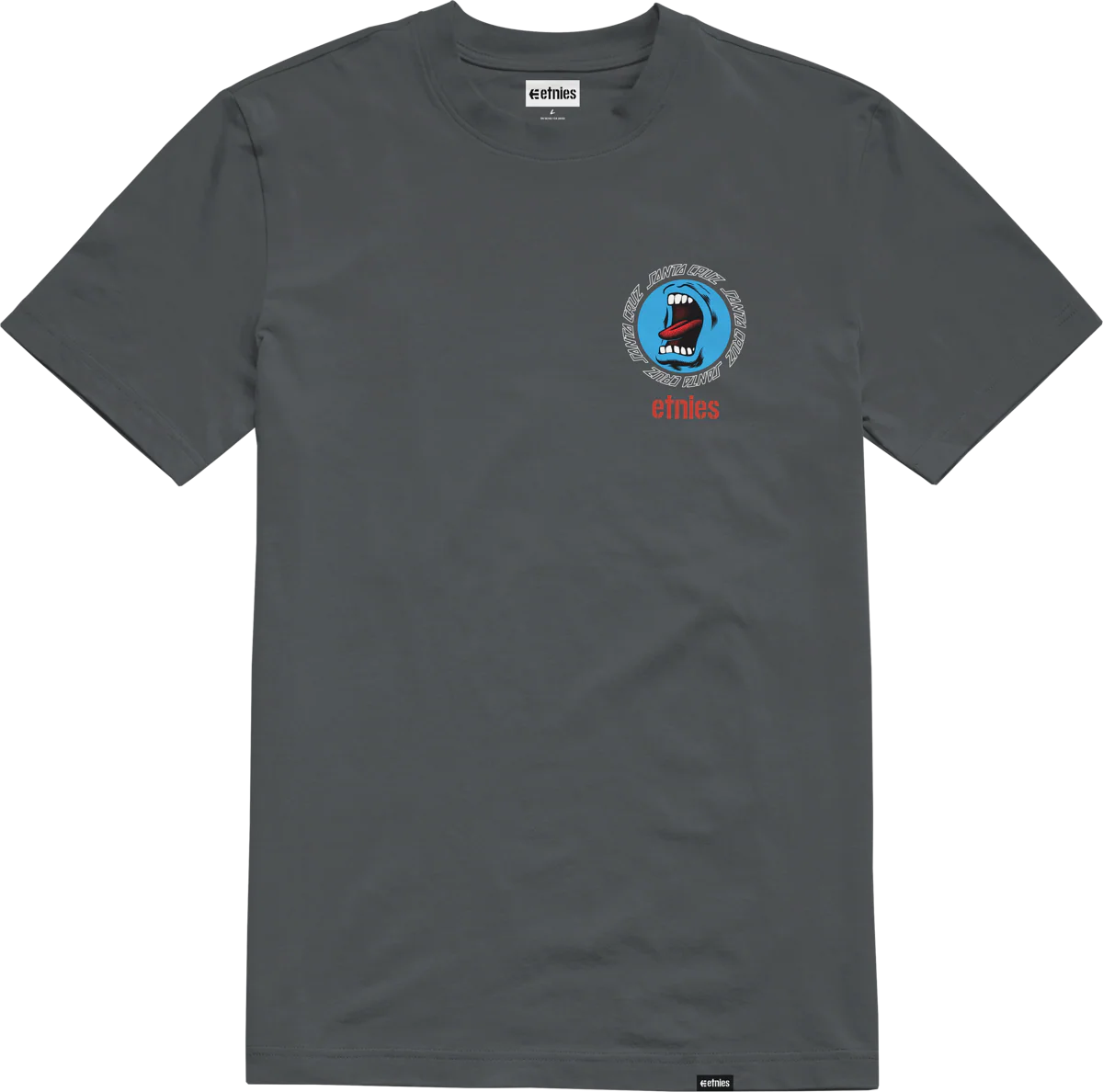 SANTA CRUZ SCREAMING HAND TEE-CHARCOAL
