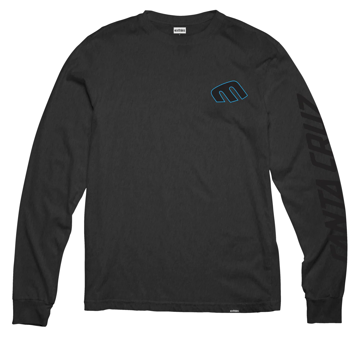 SANTA CRUZ SCREAMING HAND L/S TEE-CHARCOAL\/HEATHER