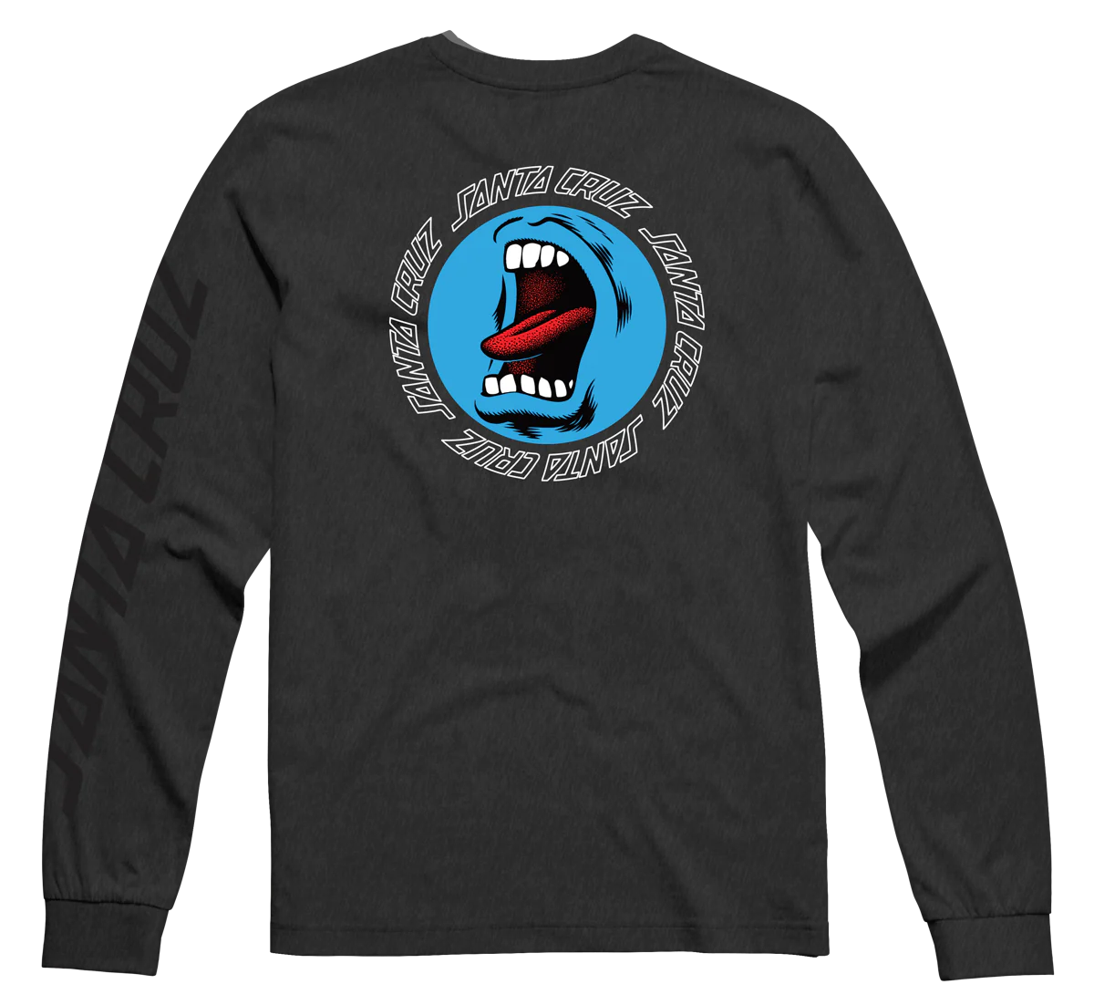 SANTA CRUZ SCREAMING HAND L/S TEE-CHARCOAL\/HEATHER