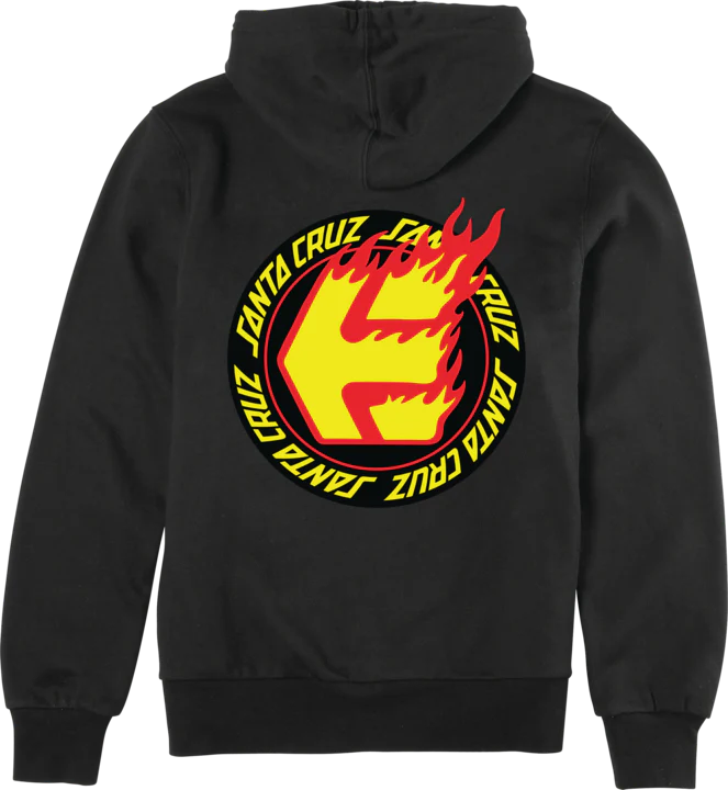 SANTA CRUZ FLAME PULLOVER-BLACK