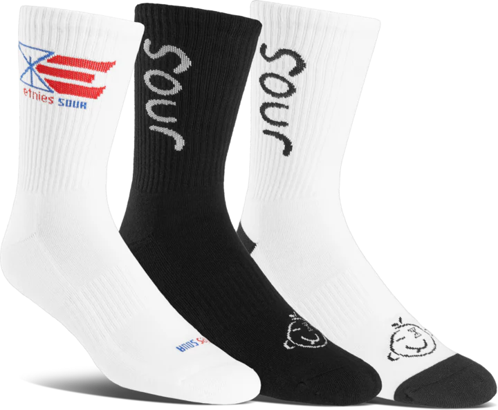 SOUR SOLUTION SOCK 3-PACK-ASSORTED